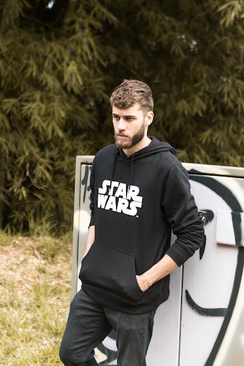 Man Wearing Black Hoodie