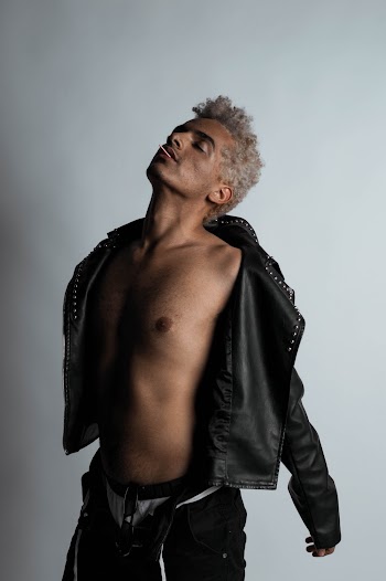 Man Wearing Black Leather Full-zip Jacket