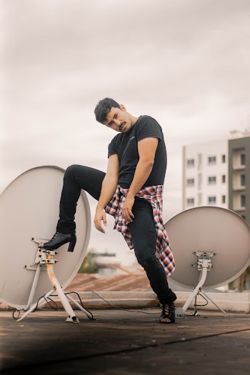 Man Wearing Block Heels Shoes