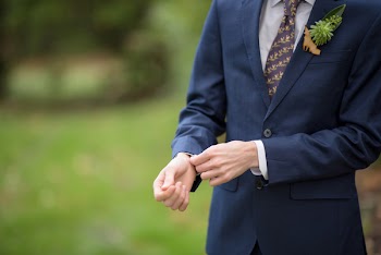 Man Wearing Blue Formal Suit