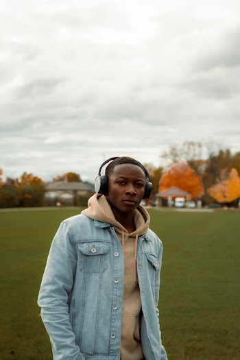 Man Wearing Denim Jacket