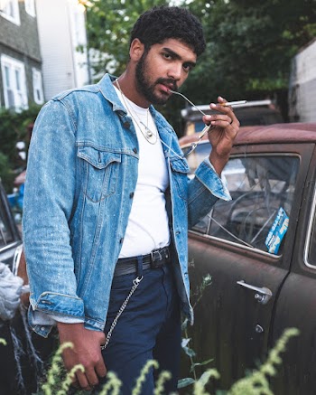 Man Wearing Denim Jacket