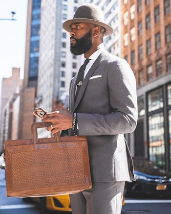 Man Wearing Gray Suit