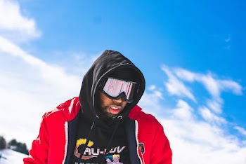 Man Wearing Hoodie and Snow Goggles