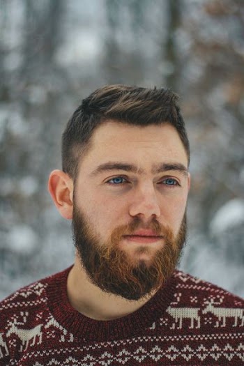 man wearing maroon and white Fair Isle top