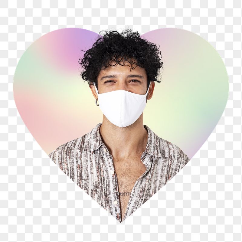 Man wearing mask png, heart | Free PNG - rawpixel