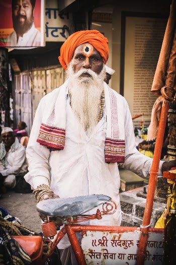 Man Wearing Orange Turban