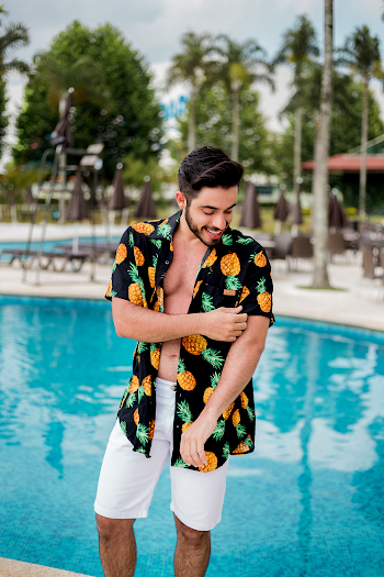 Man Wearing Pineapple Printed Top
