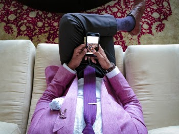 Man Wearing Pink Formal Suit Jacket