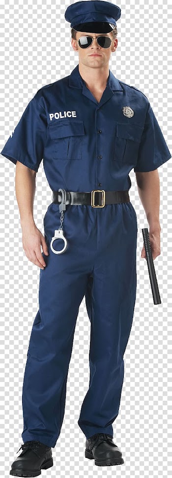 Man wearing police suit, Costume T-shirt Police officer Clothing Amazon.com, Policeman transparent background PNG clipart