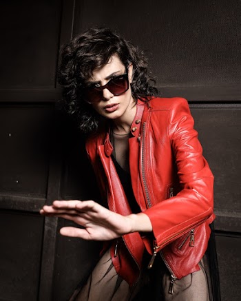 Man Wearing Red Leather Jacket