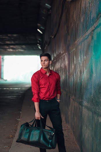 Man Wearing Red Longsleeves