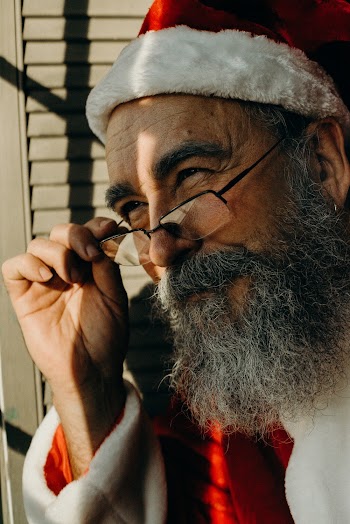 Man Wearing Santa Costume