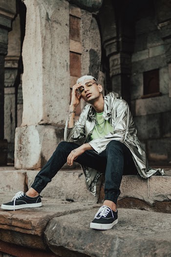 Man Wearing Silver Jacket