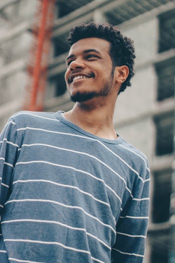 Man Wearing Stripe Top