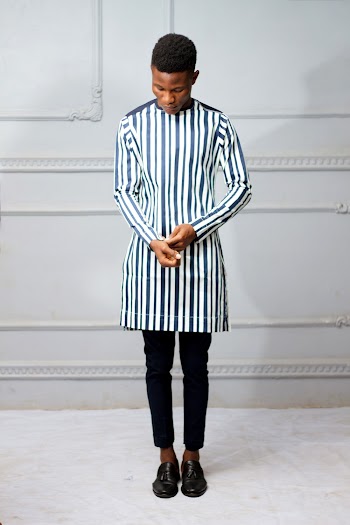 Man Wearing Striped Long-sleeved Shirt