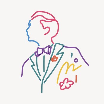 Man wearing suit line portrait, | Free Photo Illustration - rawpixel