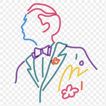 Man wearing suit png line | Free PNG - rawpixel