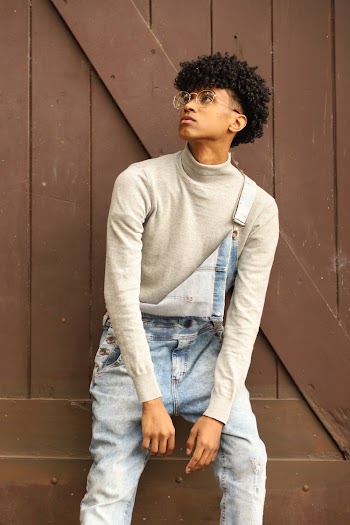 Man Wearing Turtleneck Sweater