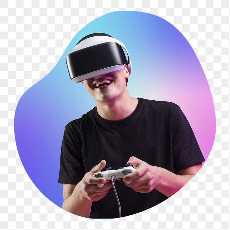 Man wearing vr glass, metaverse | Free PNG - rawpixel