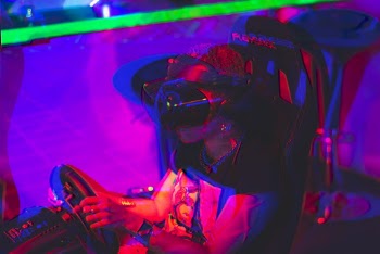 Man Wearing VR Goggles