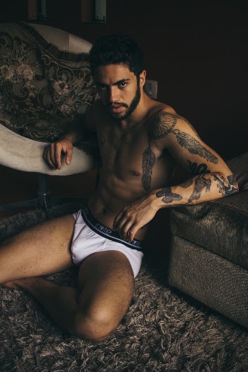 Man Wearing White Brief