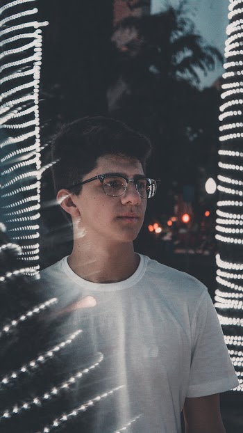 Man Wearing White Crew-neck Shirt