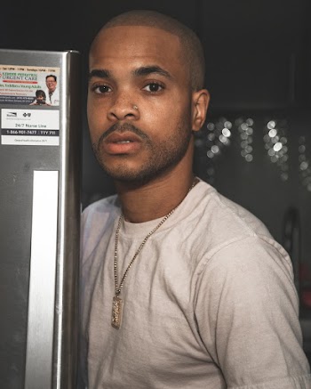 Man Wearing White Crew-neck T-shirt