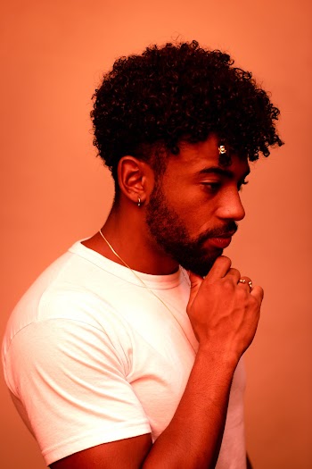 Man Wearing White Crew-neck T-shirt