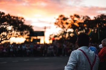 Man Wearing White Shirt during Golden Hour