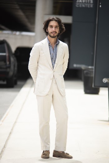 Man Wearing White Suit Jacket