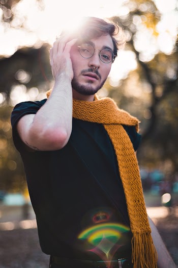 Man Wearing Yellow Scarf