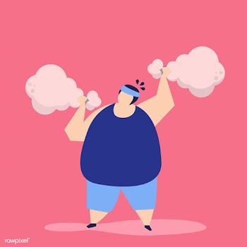 Man weightlifting a fried chicken drumstick i.. | Free stock vector - 456282