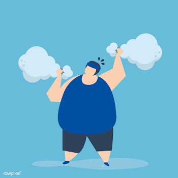 Man weightlifting a fried chicken drumstick i.. | Free stock vector - 456309