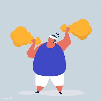 Man weightlifting a fried chicken drumstick i.. | Free stock vector - 456319