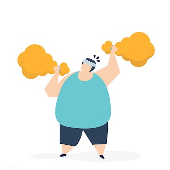 Man weightlifting a fried chicken drumstick i.. | Free stock vector - 456344