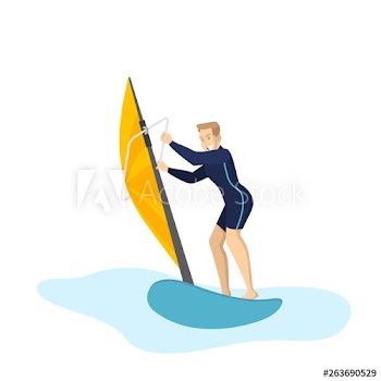 Man windsurfing
