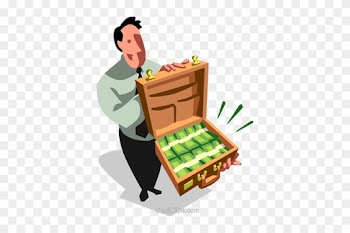 Man With A Briefcase Full Of Money Royalty Free Vector - Illustration
