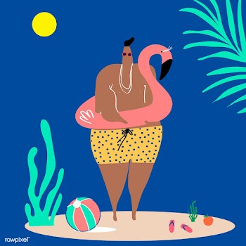 Man with a pink flamingo | Free stock vector - 580334