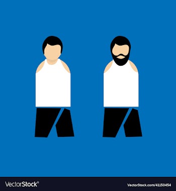 man with beard and without beard