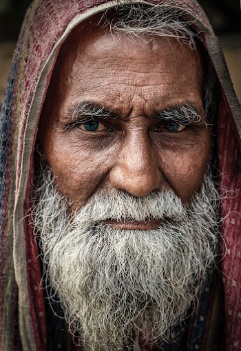 Man With Beard Wearing Brown Headscarf