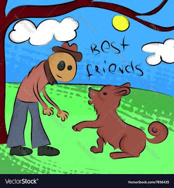 Man with dog EPS10 vector image