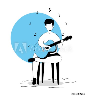 man with guitar avatar characters design