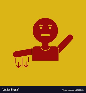 Man with numb hand vector image