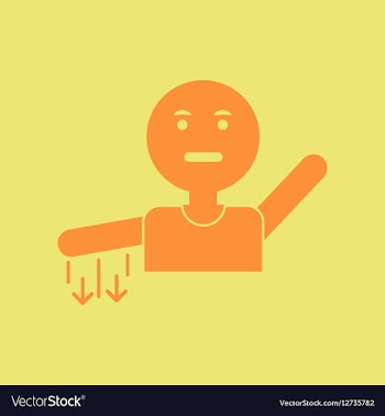 Man with numb hand vector image