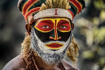 man with paint on face