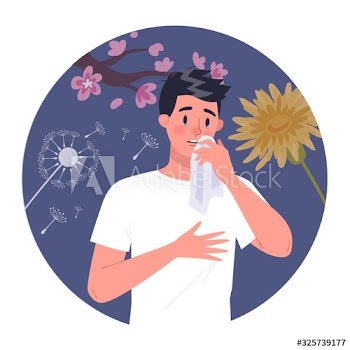 Man with pollen allergy