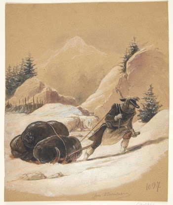 Man with sled | Free Photo - rawpixel