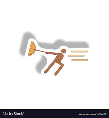Man with umbrella in storm hurracian disaster vector image