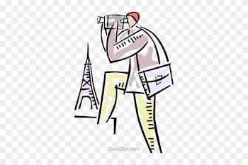 Man With Video Camera In Paris Royalty Free Vector - Clip Art